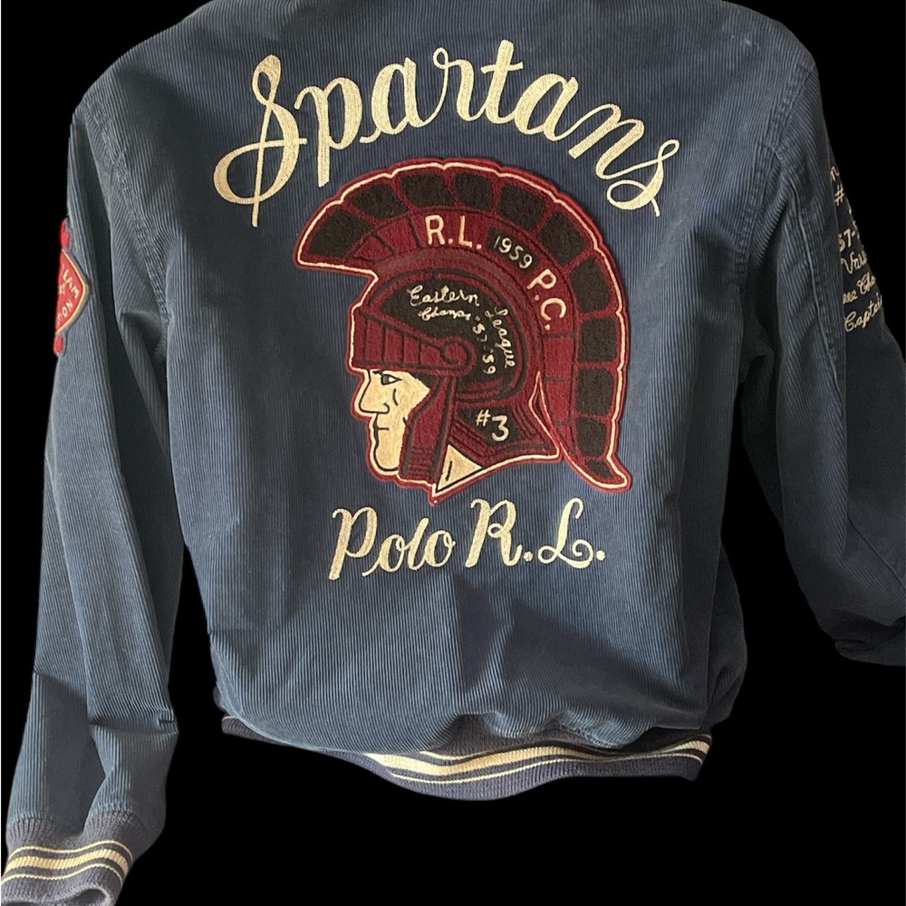 Polo by Ralph Lauren Blue and Red Spartans Varsity Jacket